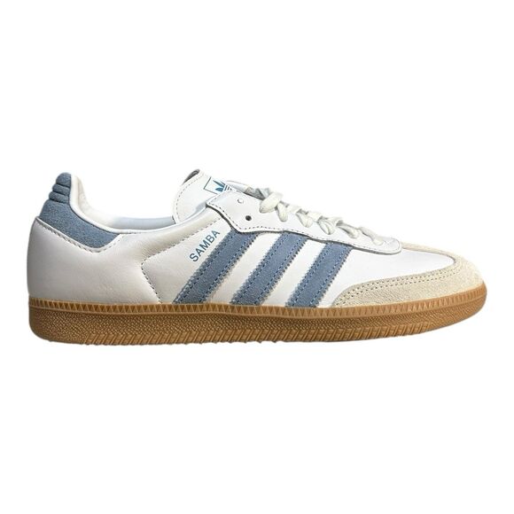 Adidas Samba OG JS1391 Women’s Size 9.5 Blue White Gum Shoes New w/ Defect - Picture 1 of 8